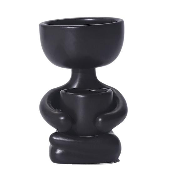 Abstrakte figurer Blomsterpotter Keramik vase SORT BB Sort Black BB