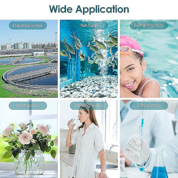 PH-meter 4 i 1 Pool Termometer Vandtester Digital PH-meter med Atc-funktion PH-værdi T Tempe White