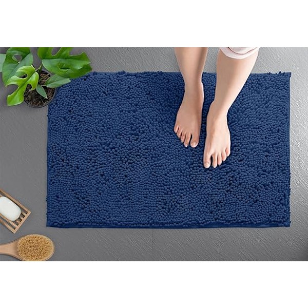 Blå Badrumsmatta, Lyxig Badrumsmatta - Extra Mjuk Plysch Badrumsmatta, 1' blue
