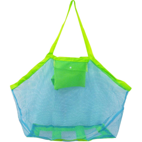 Stor net i net 40 * 24 * 40 cm (blå net grøn strop), legetøj
