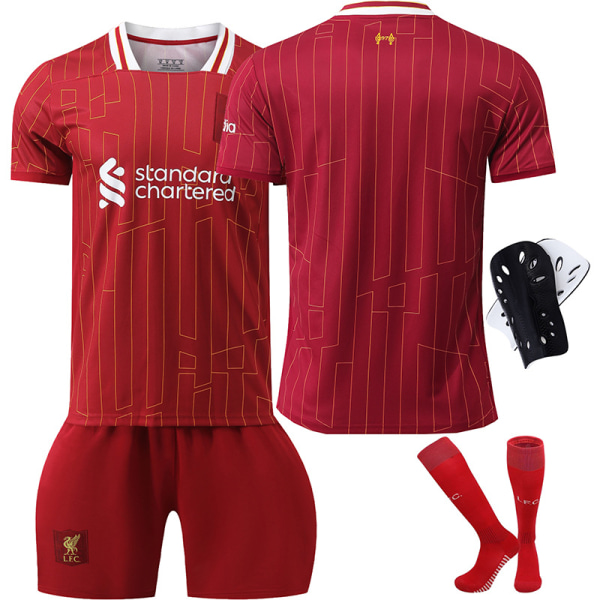 Liverpool 24-25 tröja nr 11 Salah 9 Firmino 66 Arnold 10 McAllister fotbollströja No-number socks and protective gear 20 yards