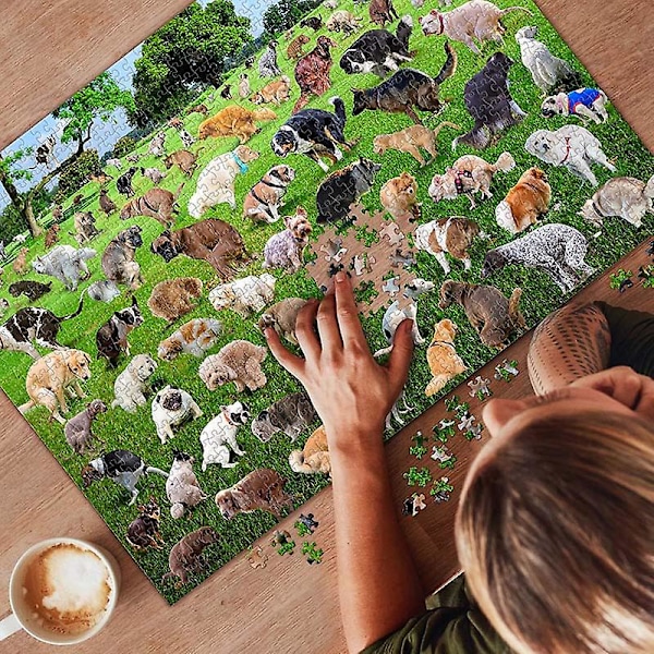 1000-dels puslespill, 101 Pooping Puppies Puzzle, Hunder Bæsj Puslespill, Morsom Julegave Halloween Gave Hund Bæsj Puslespill