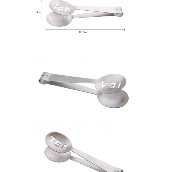 Teposepresse, Premium tepose-tang i rustfrit stål, teposeholder, si-klemme til teposer, løs te, løse blade (FQ)
