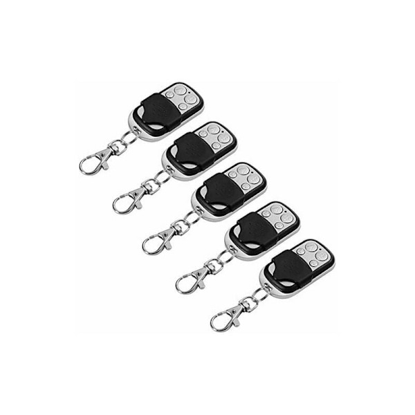 5pcs Remote Control Universal Cloning Electric Gate Garage Door Opener Fob 433mhz Replacement Key Ring