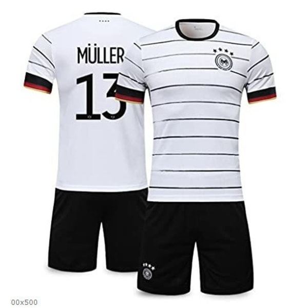 2021 Tysk landshold nr. 13 Muller fodboldtrøje sæt til mænd og kvinder, voksne og børn, konkurrenceuniform, træningspersonlig trøje Germany No.13 20