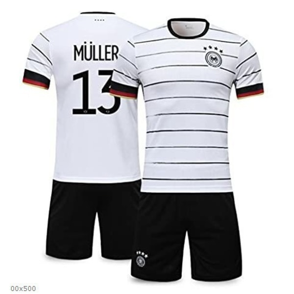 2021 tyska lag nr. 13 Muller fotbollsdräkter dräkt för män och damer för vuxna barn tävlingsuniform träning personlig tröja Germany No.13 18