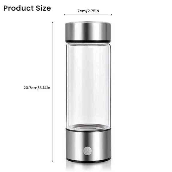 420 ml brintvandflaske - brintvandflaskegenerator - brintvandmaskine med Spe Pem-teknologi - Ægte og sundt vand