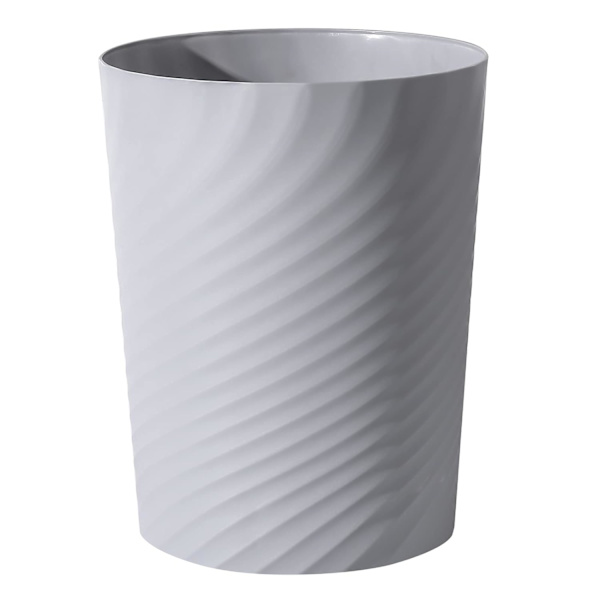 Plast liten papperskorg, sopkorg för badrum, tvättstuga, kök, kontor, barnrum, sovsalar, (grå, 1,8 gallon)