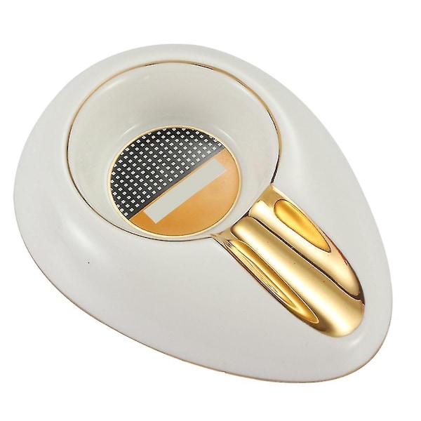 Cigar Gadgets Hem Cigar Askkopp Bärbar Keramisk Askkopp Vit