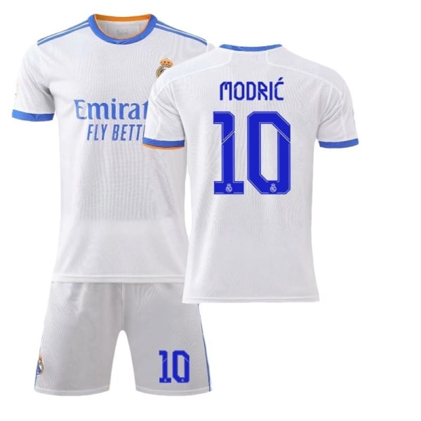 21-22 Ny Real Madrid hjemme nr. 7 Hazard nr. 9 Benzema nr. 10 Modric trøje fodboldsæt Real Madrid home number 10 26#