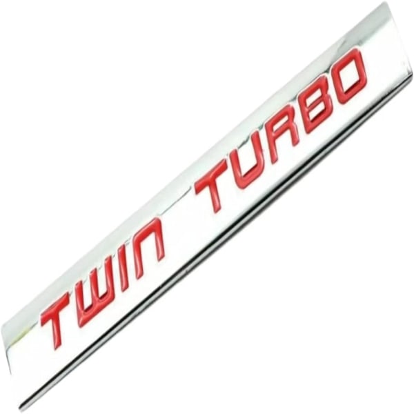 2 kpl 3D Twin Turbo -merkki Metallikirjainlogo Auton tunnusmerkki