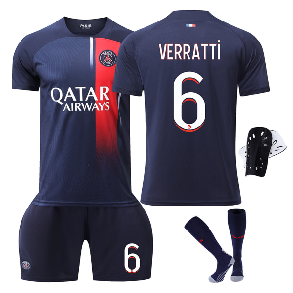 23-24 Pariisin kotipelipaita nro 30 Messi 7 Mbappe 10 Neymar 99 Donnarumma uusi paita No. 19 Protective Gear with Socks L