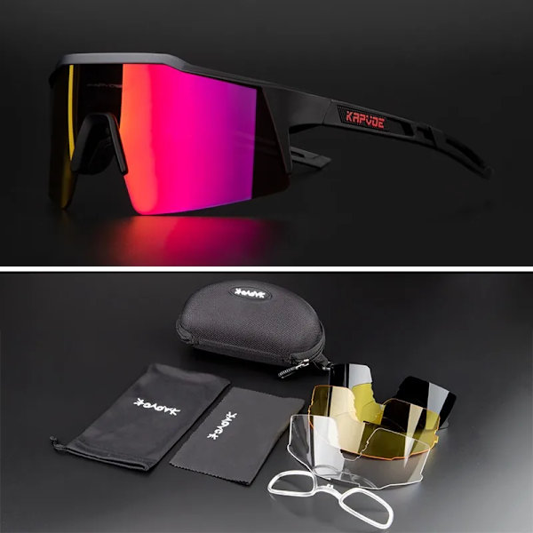 KAPVOE Luksus cykel vindafvisende polariserede solbriller Siamese oversized fashion sports udendørs øjenbeskyttelse solbriller 8