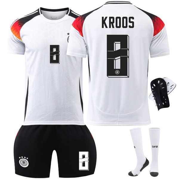 2024 tyska fotbollströja nr 13 Muller EM-tröja 7 Havertz 8 Kroos barn pojkar kostym Size 7 with socks + protective gear XXL