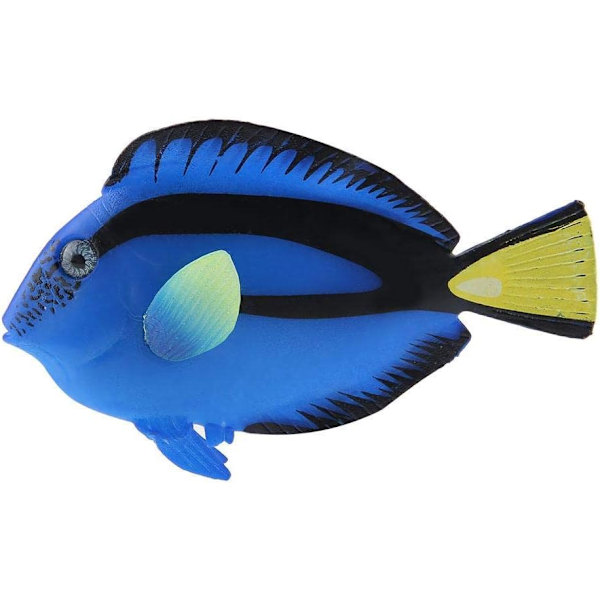 Tropiske fisk silikone falsk fisk blå hængende lysende simuleringsfisk akvarium dekoration landskabspleje kunstig falsk fisk 9*5.5cm blå 1 stk