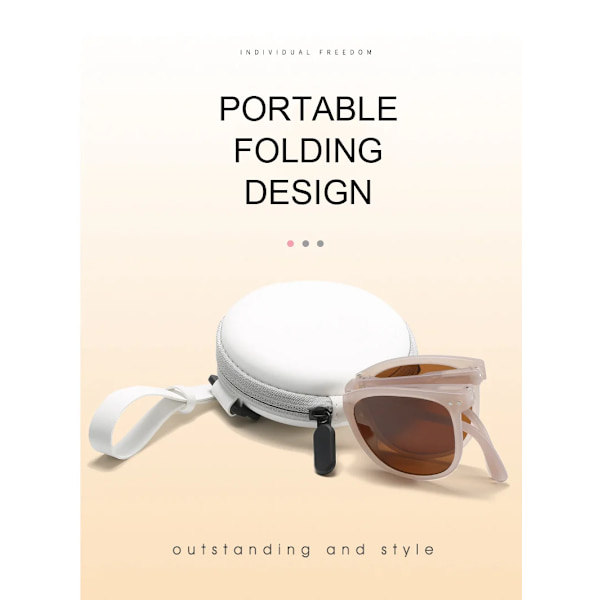 2024 Retro Fällbara Solglasögon Med Väska Mode Utomhus Körning Fiske Fällbara Solglasögon för Kvinnor och Män PC-C7 Fashion Folding Sunglasses