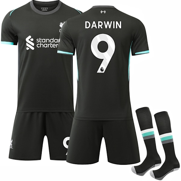 2024-2025 Liverpool FC Away Shirt Set For Kids With Socks No.9 Darwin Nunez - Perfect