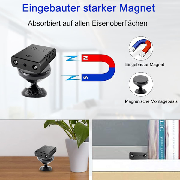 Minste spion WiFi-kamera, HD1080P trådløst fjernkamera,