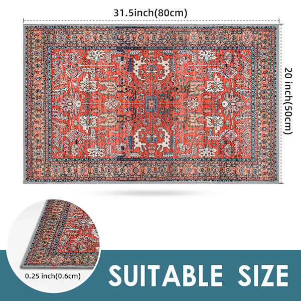Indendørs dør måtte 50 x 80 cm, Entrémåtte Dørmåtte Skridsikker dør måtte, Modstå snavs Vaskbar Entré Velkommen Dørmåtte, Verandamåtte 50*80cm