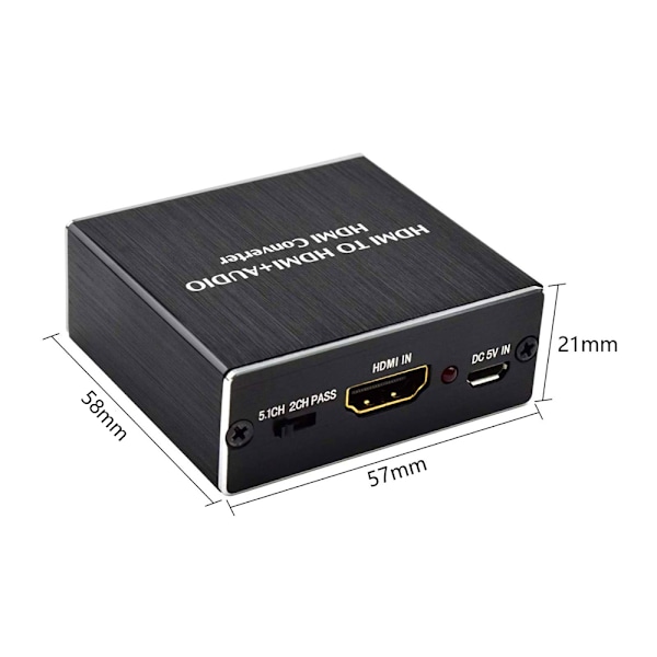 4K HDMI Audio Extractor Konverter Konverter, HDMI til SPDIF Konverter | HDMI til HDMI og optisk SPDIF med 3,5 mm stereo support 3D, 1080p