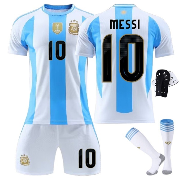24-25 Argentina hjemme Amerika Cup fodboldtrøje nr. 10 Messi 11 Di Maria 8 Enzo 21 trøjesæt No. 7+socks L is suitable for height 175-180