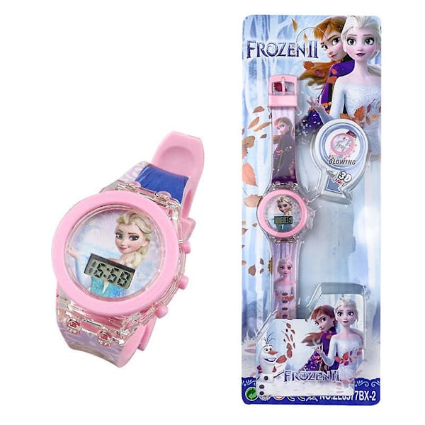 Barn Pojkar Flickor Karaktär Blinkande Ljus Digital Klocka Gåva Spiderman, Avengers, Frozen, Princess, Lightning Mcqueen Elsa