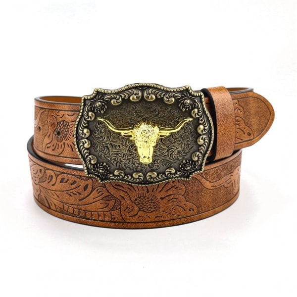 Western Cowboy Belt Buckle Men's Belt