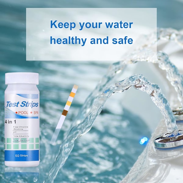 100 st pH-teststickor för bubbelpool, 4-i-1 pool- och spateststrips för exakt vattenkvalitetstestning av pH, 2-pack