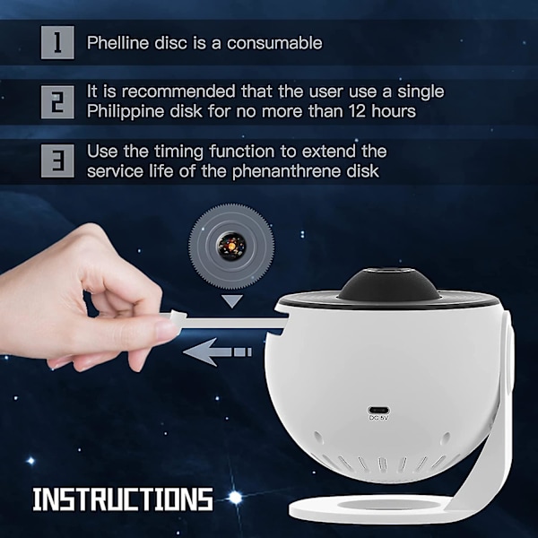 Stjerneprojektor, Planetarium Galaxy Projektor til Soveværelse, Projektor, Natlysprojektor til Børn Voksen Spillerum, Hjemmebiograf, Loft, Værelse Dek.