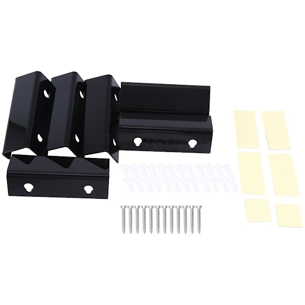 Svart vinyl-skivhylle for veggmontering, 6-pakning, vinylholder for vegg, akryl album skivholder display [dB] Black