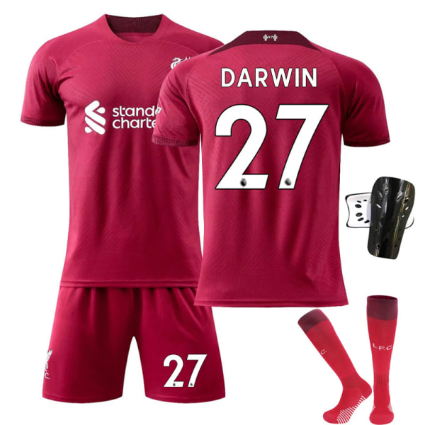 Liverpool hemmatröja nr 11 Salah nr 10 Mane fotbollströja nr 4 Van Dijk säsongen 22-23 No. 27 with socks + protective gear Children's size 22
