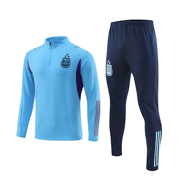 Herr långärmad fotbollströja Argentina halv dragkedja långärmad fotbollströja Argentina Argentina XXXXL