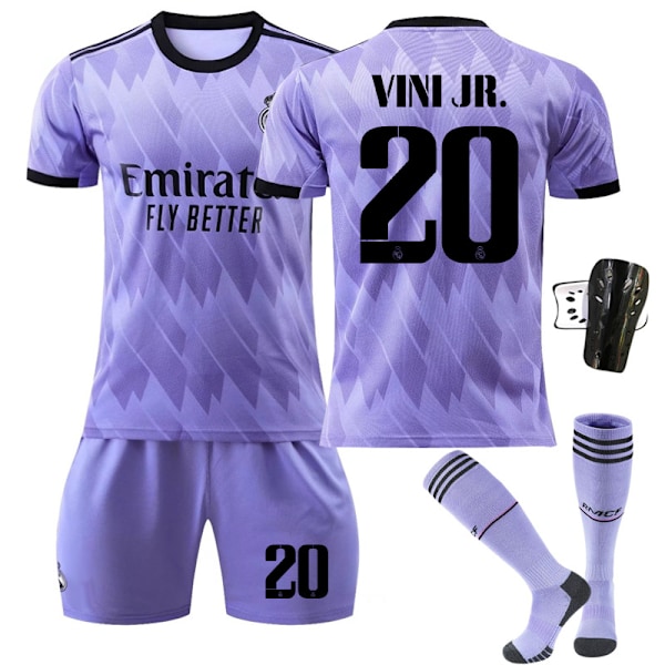 22-23 Real Madrid udebanetrøje lilla nr. 9 Benzema 14. gang jubilæumsudgave 20 Vinicius 10 Modric Real Madrid away number 14 XXXL