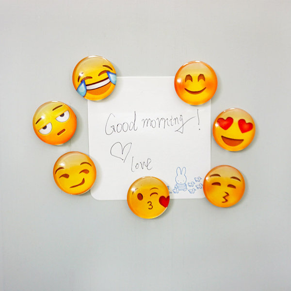 Emoji Magnet Kylskåpsmagnet Dekorativ Vittavla Klassrumsskåp Diskmaskin Söt och Rolig Pojke och Flicka Favoritpresent (30 Emoji Magneter)