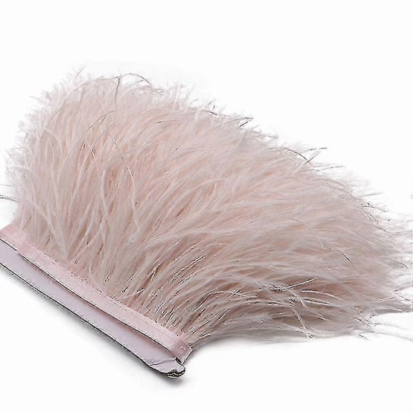 2 Meter Farverigt Struds fjerband med Fjer til Tøjdekoration - Perfekt Pink