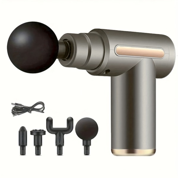 Kraftfull Professionell Percussion Gym Sport Muskel Djupvävnad Fascia Gun Nacke Rygg Muskel Djup Vibration Fickmassager Gun för Kontorsgåvor grey