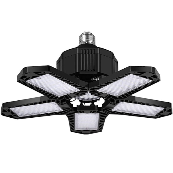 30/60/200W LED-garagelampa E26/E27 deformerbar taklampa Svart Black 200W 5 Blades