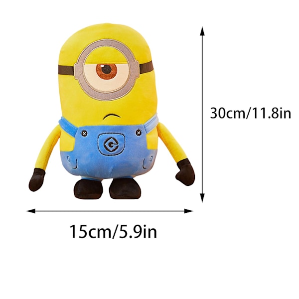 Minions Gosedjur Plyschleksak Stuart/Kevin/Bob Kawaii Mjuk Söt Sovande Plysch Sängkudde Alla hjärtans dag för barn Småbarn 30cm 30 cm Stuart