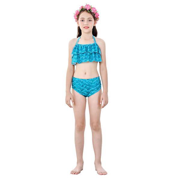 3-delad flicka sjöjungfru svans bikini baddräkt set STYLE 1 STYLE 1 110 cm