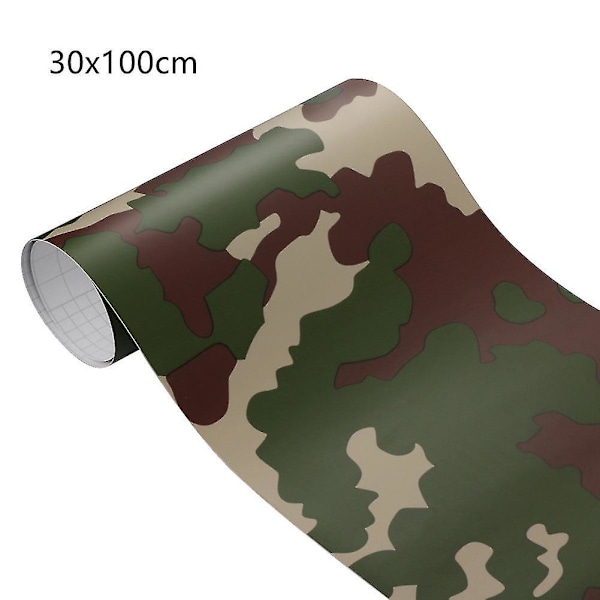HK Camouflage Camo Vinyl Wrap Tarra Tarra Ilman Kuplia Auton Itseliimautuva Kalvo Koristelu 100cmx30cm Tyyppi 6 Dschungel Jungle 30x100cm