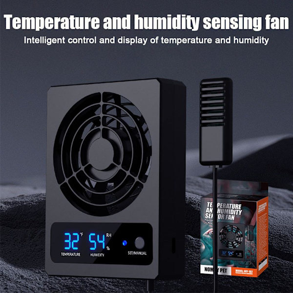 Ventilationsventilator til reptilterrarium, affugter til regnskov degrees Celsius one