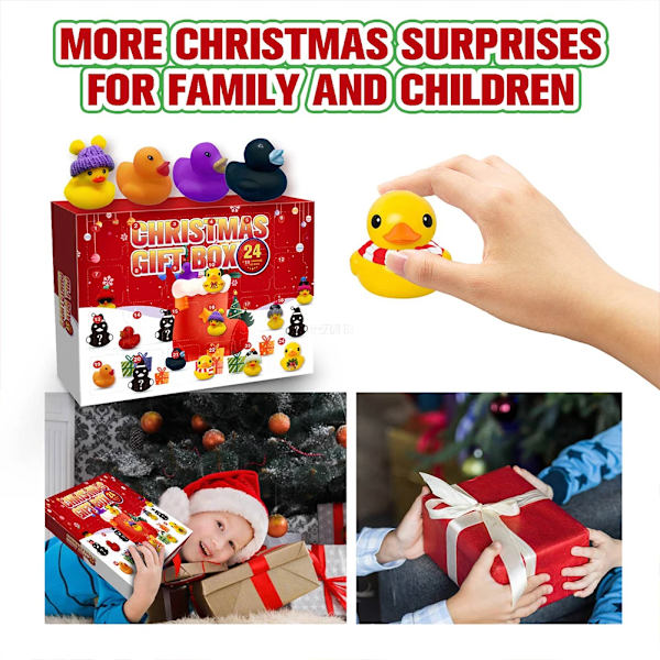 24 Dagers Nedtelling Juleriv Adventkalendersett Søt Julenisse Gummibadand Kalender Juledekorasjon for Hjem Barn style 3