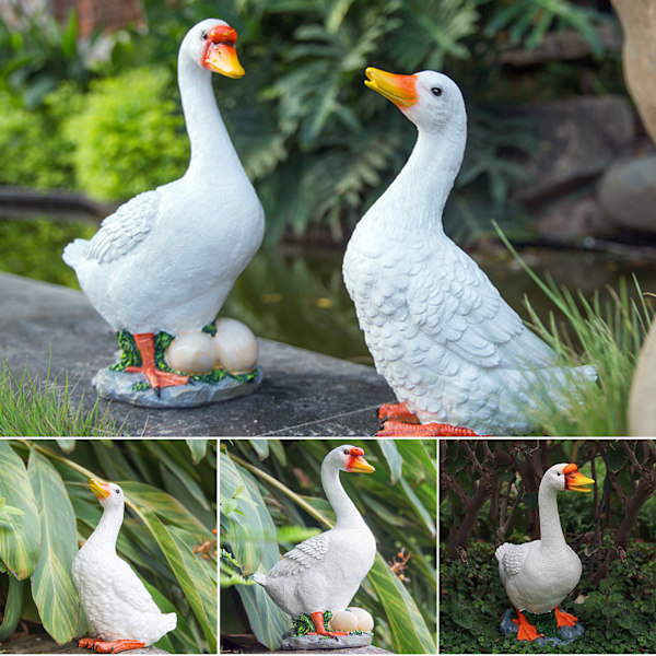 Hartsi-Ankka-Hanhi-Koristeet Ihastuttavat Simulaatioeläin-Patsaskäsityöt Koti Ulko Piha Kestävä Koriste Duck