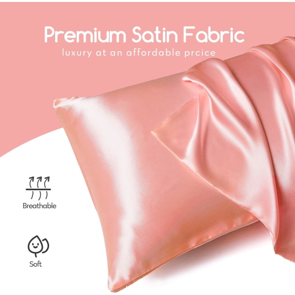 Silk Satin Pillowcase 2-pack (ilman täytettä) Blush Blush 51X91cm