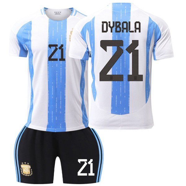 Ny 24-25 Argentina fotbollströja nr 10 stjärna hem 11 Di Maria 21 Dybala tröja No. 23 socks + protective gear 18