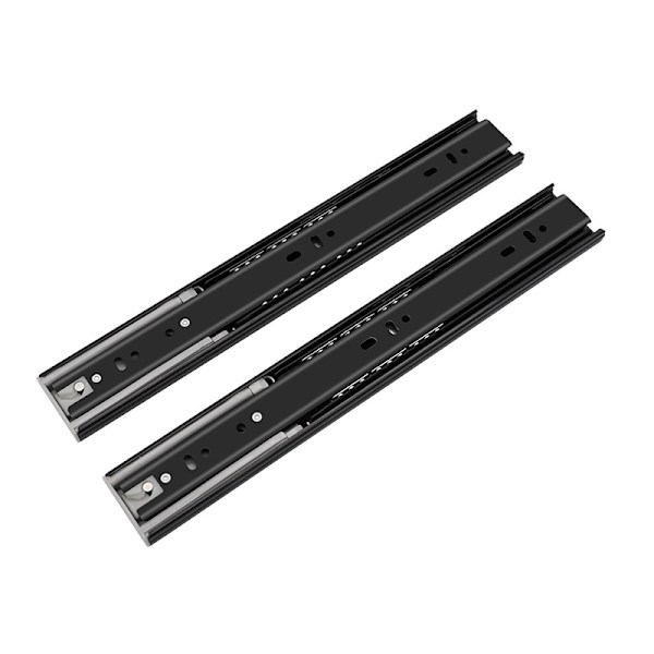 Mjukstängande lådglidskenor, full utdrag 25cm
