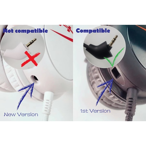 Mikrofonerstatning kompatibel med HyperX Cloud, Cloud X og Cloud II til computer-pc-spilheadset med støjreducerende 3,5 mm-stik