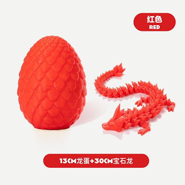 Påskdrakar 3D-tryckt drakägg med drake inuti Kristalldrake Fidget Leksak för Vuxna Fullt Ledad Drake för Hemmakontorsdekoration Ed