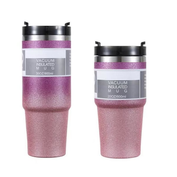 30oz rostfri tumbler, isolerad mugg tumbler med sugrör rosa rosa rose pink 20 oz