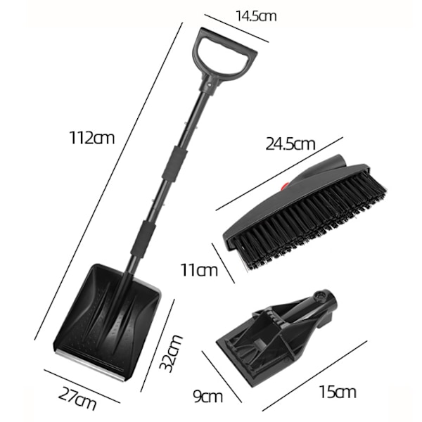 Bärbar hopfällbar snöspade med infällbart handtag 6PCS